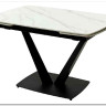 Стол ALATRI 120 MATT WHITE MARBLE SINTERED STONE / BLACK заказать по цене 75 200 руб. в Ростове на Дону в интернет магазине