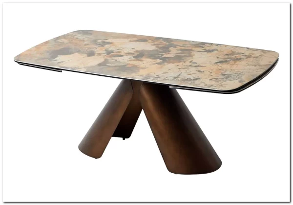 Стол КАЛЬДЕРОН (CALDERON) 180 цвет TL-137 матовый, исп керамика / МЕДНЫЙ БРАШИРОВАННЫЙ, ®DISAUR заказать по цене 140 850 руб. в Ростове на Дону в интернет магазине