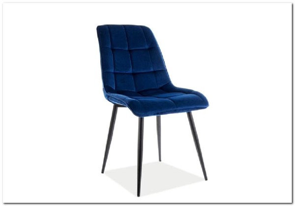 Стул кухонный Signal CHIC Velvet Bluvel 86 (темно-синий/черный) заказать по цене 9 962 руб. в Ростове на Дону в интернет магазине