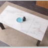 Стол CORNER 120 MATT WHITE MARBLE SOLID CERAMIC / BLACK заказать по цене 53 750 руб. в Ростове на Дону в интернет магазине