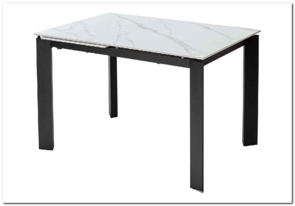 Стол CORNER 120 MATT WHITE MARBLE SOLID CERAMIC / BLACK заказать по цене 53 750 руб. в Ростове на Дону в интернет магазине