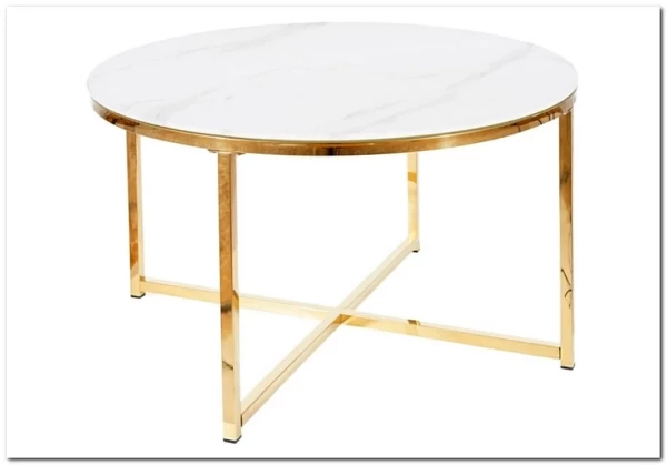Стол журнальный Signal SALMA эффект белого мрамора/золотой заказать по цене 29 559 руб. в Ростове на Дону в интернет магазине