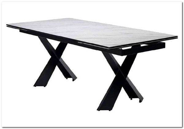 Стол ORISTANO 200 MARBLES KL-99 Белый мрамор матовый, итальянская керамика/ черный каркас, DISAUR заказать по цене 99 040 руб. в Ростове на Дону в интернет магазине