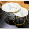 Комплект Signal MUSE II, 2 стола журнальных (эффект белого мрамора/золотой) заказать по цене 43 584 руб. в Ростове на Дону в интернет магазине