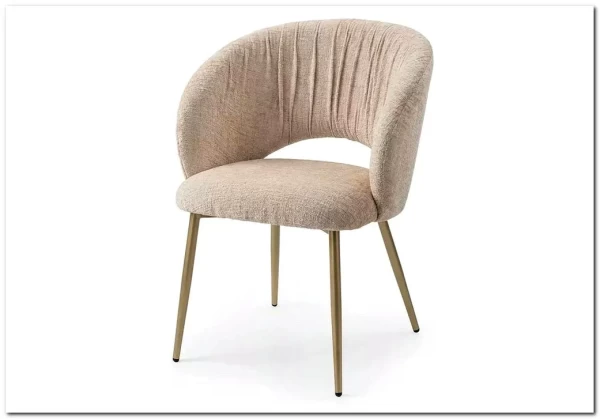 Стул МИДА (MIDA), цвет МОЛОЧНЫЙ SOLO-111, ткань / ШАМПАНЬ каркас, ®DISAUR заказать по цене 13 500 руб. в Ростове на Дону в интернет магазине