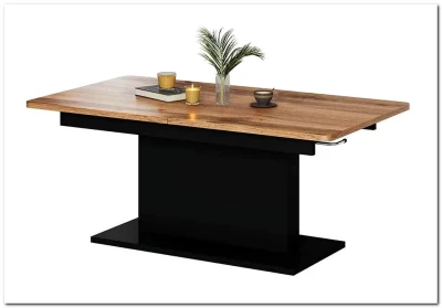 Стол-трансформер Halmar BUSETTI дуб вотан/черный мат