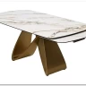 Стол ПАЛАСИО (PALACIO) 180 цвет KL-188 Контрастный мрамор матовый, итал керамика/ ШАМПАНЬ, ®DISAUR заказать по цене 149 150 руб. в Ростове на Дону в интернет магазине