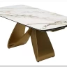 Стол ПАЛАСИО (PALACIO) 180 цвет KL-188 Контрастный мрамор матовый, итал керамика/ ШАМПАНЬ, ®DISAUR заказать по цене 149 150 руб. в Ростове на Дону в интернет магазине