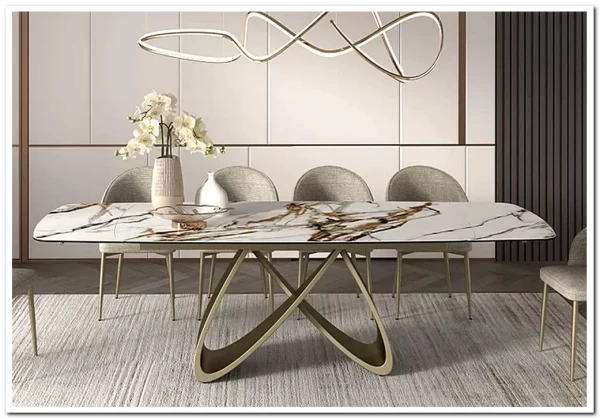 Стол ПАЛАСИО (PALACIO) 180 цвет KL-188 Контрастный мрамор матовый, итал керамика/ ШАМПАНЬ, ®DISAUR заказать по цене 149 150 руб. в Ростове на Дону в интернет магазине