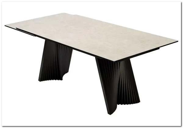 Стол АКИМ (YOAKIM) 180 цвет TL-102 Бежевый мрамор, испанская керамика / Темно-серый, ®DISAUR заказать по цене 123 520 руб. в Ростове на Дону в интернет магазине