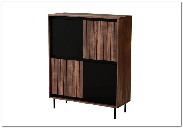 Комод Halmar SWING KM-2 (орех/черный) заказать по цене 41 751 руб. в Ростове на Дону в интернет магазине