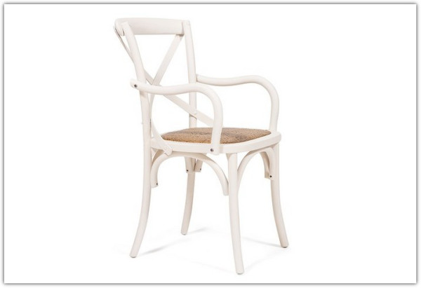 Стул с подлокотниками CROSS (mod.CB2008) Белый (butter white) заказать по цене 15 300 руб. в Ростове на Дону в интернет магазине