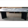 Стол АДАЖИО 240 (320) см MINERAL STONE NATURAL, керамика / Черный каркас заказать по цене 123 150 руб. в Ростове на Дону в интернет магазине