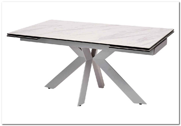 Стол BELLUNO 160 MARBLES KL-99 Белый мрамор матовый итальянская керамика/ белый каркас заказать по цене 99 320 руб. в Ростове на Дону в интернет магазине