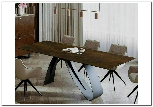 Стол обеденный Signal DIUNA Ceramic 160 раскланой (Ossido Bruno коричневый/черный мат) заказать по цене 156 634 руб. в Ростове на Дону в интернет магазине